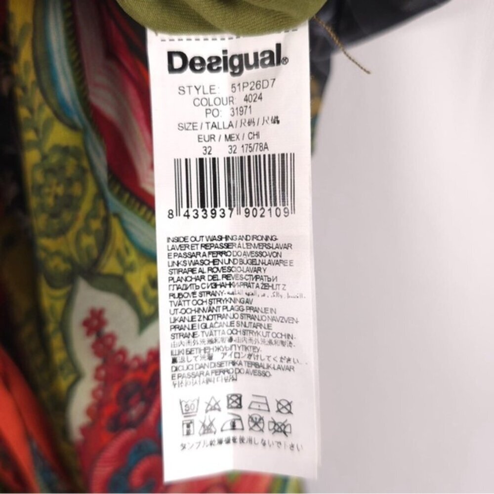 Desigual Floral Aztec Print Sleeveless Straps Wide Leg Jumpsuit 51P26D7 Size 32 - Picture 15 of 16